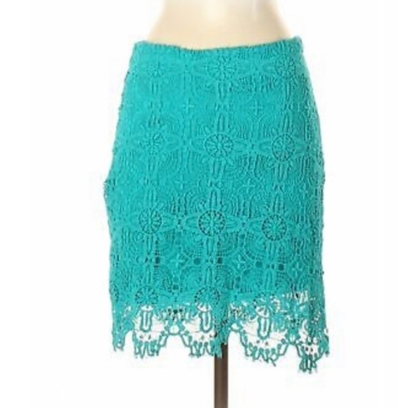 Laffaire New Turquoise Lace Skirt Women’s Size Large NWT - Picture 1 of 6